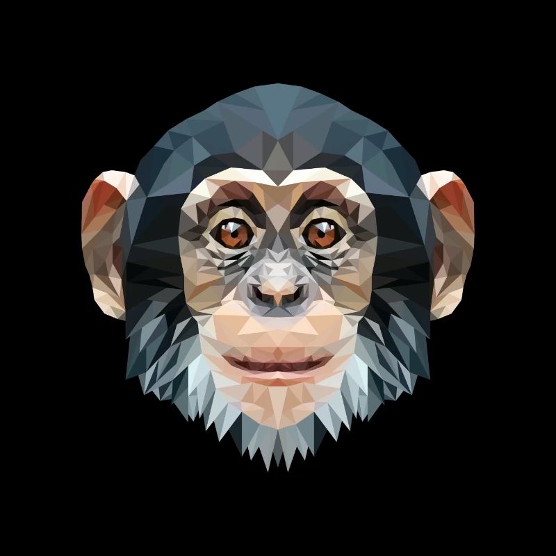 Polygon design monkey chimpanzee