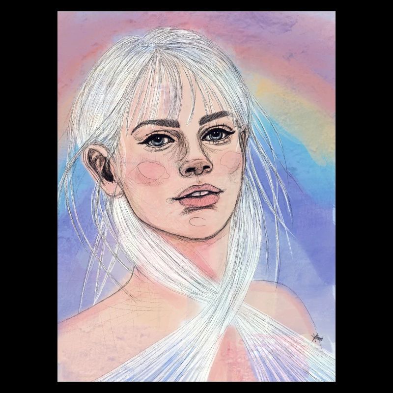 Frau mit Regenbogen