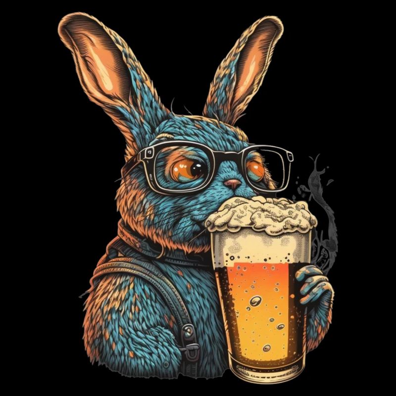 Cooler Hase mit Bier
