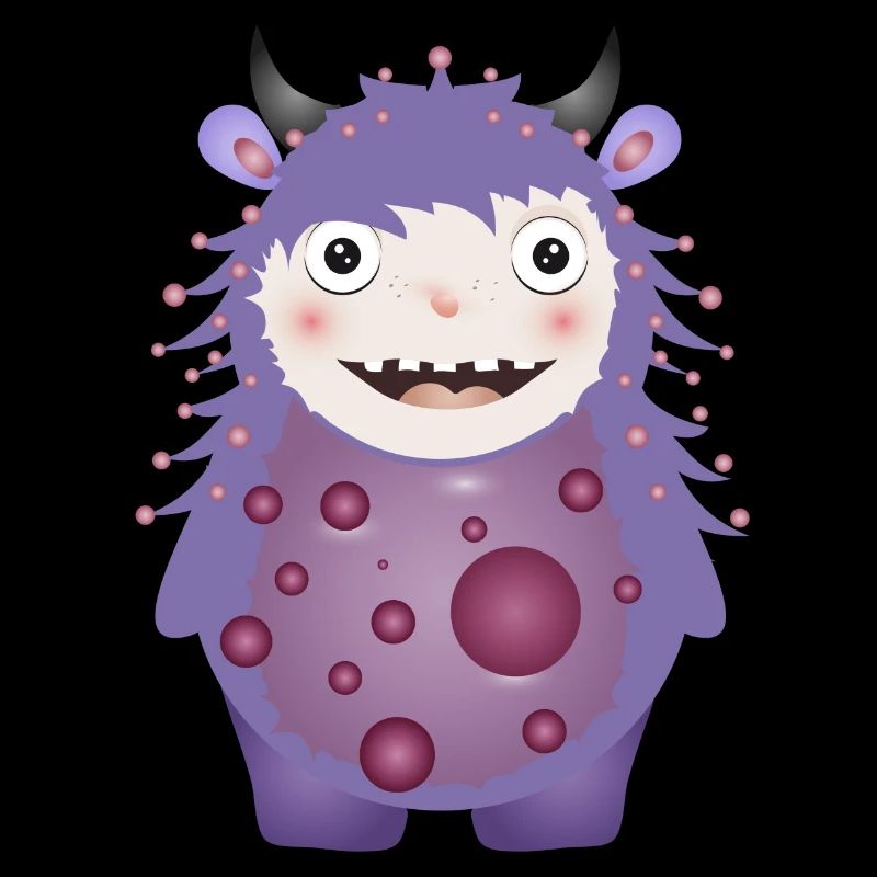 Monstre violet mignon avec des cornes