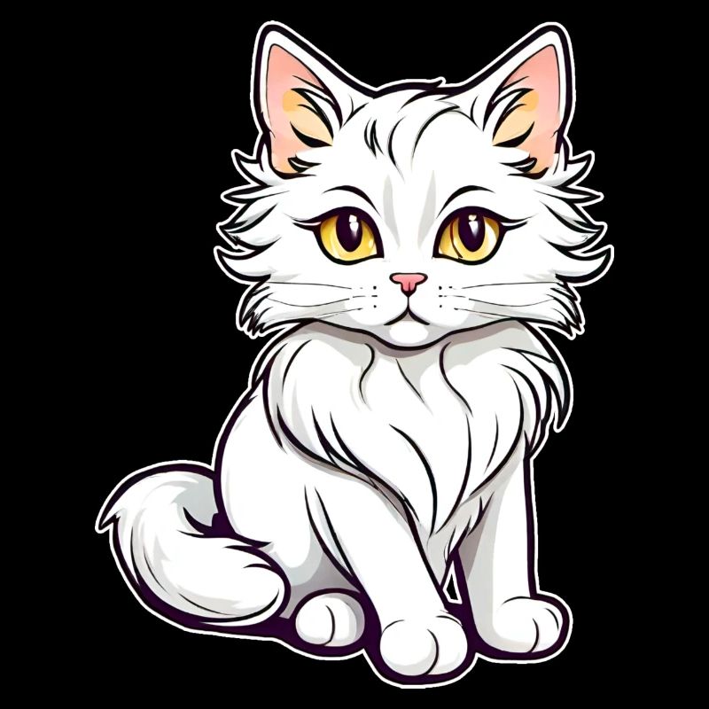Mignon chat Maine Coon blanc