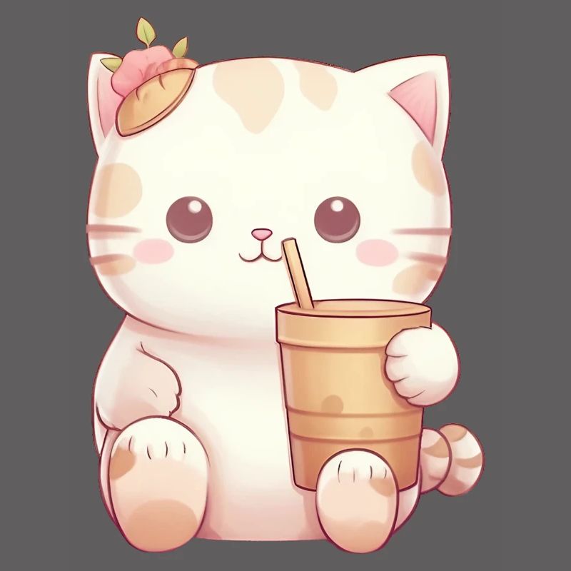 Cat in Bubble Tea Magic