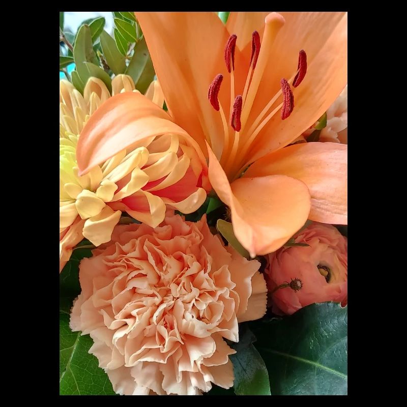 Warm orange floral pattern