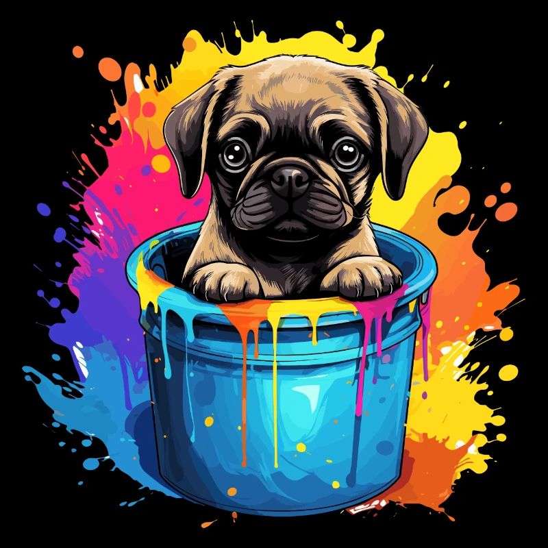 Mops Niedlicher Hund Farbeimer
