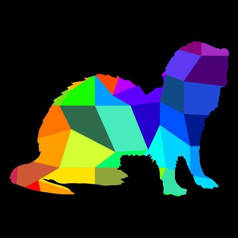 Frettchen Regenbogen Tiere Polygon