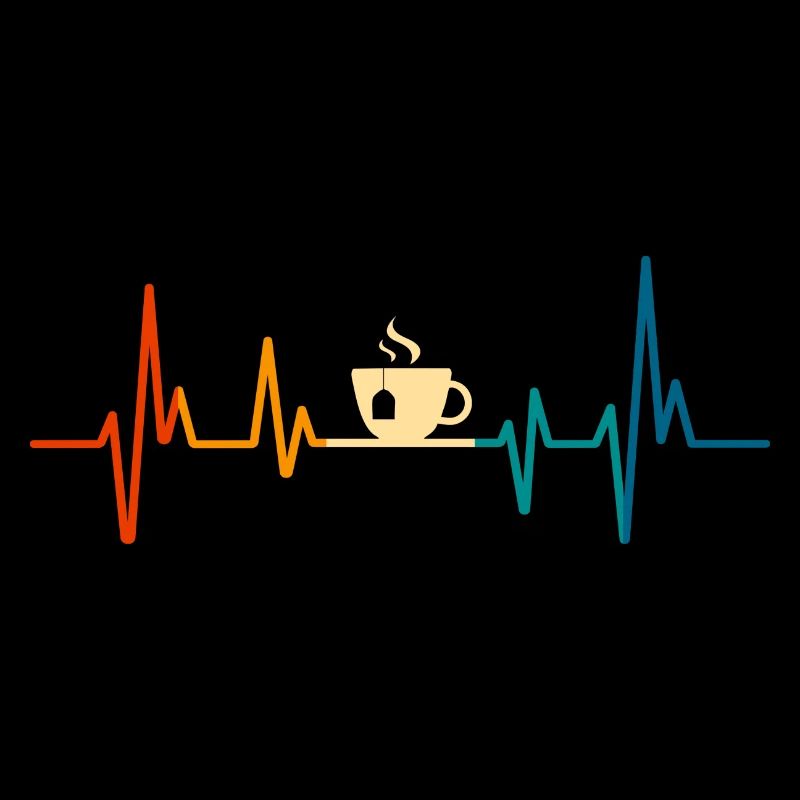 Ecg Heartbeat Graphic Tea Drinking Tea Lover Tea B