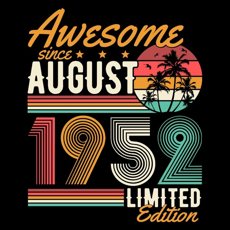 Août 1952 Naissance Anniversaire Rétro
