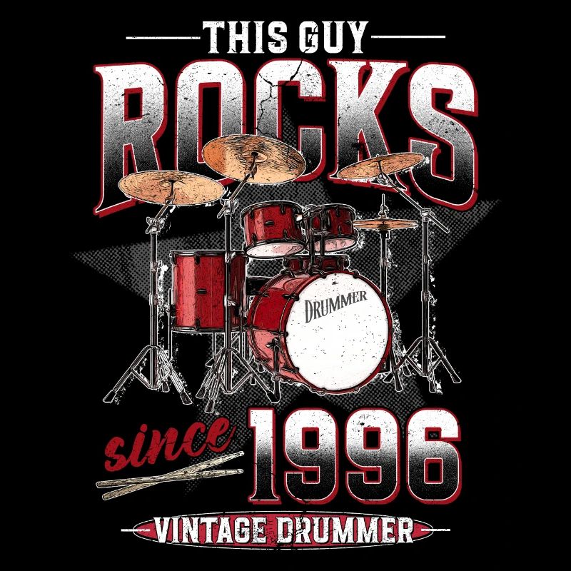 1996 Vintage Drum Drummer Birthday