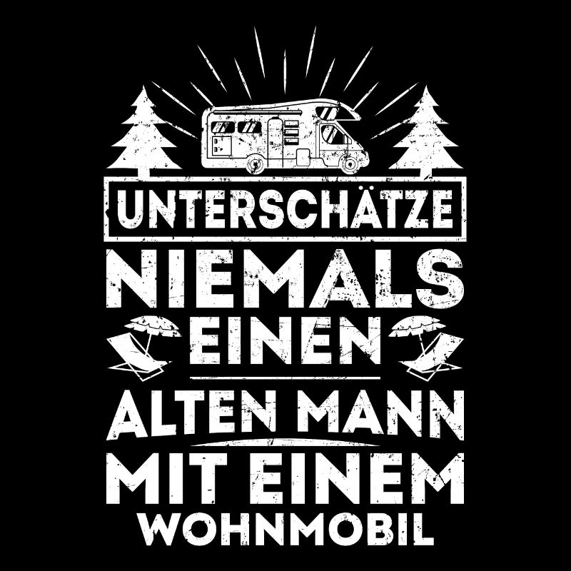 Alter Mann mit Wohnmobil Camping Camper Opa Camp