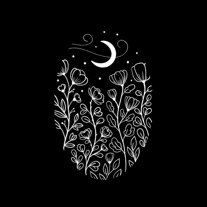 Mystical Mohn Wilde Blumen Boho Star Moon Geschenk