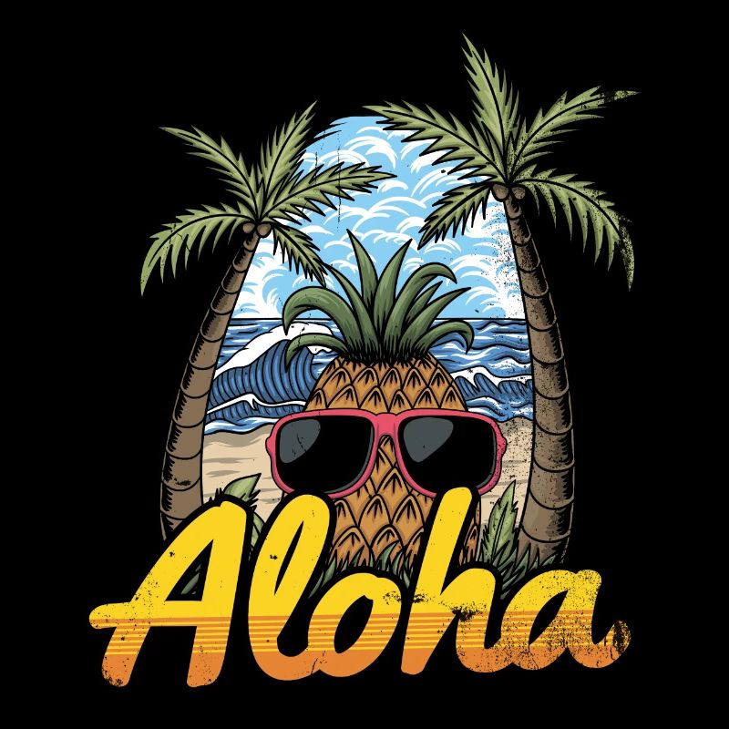 Conception d’ananas et de pins Aloha pour la plage