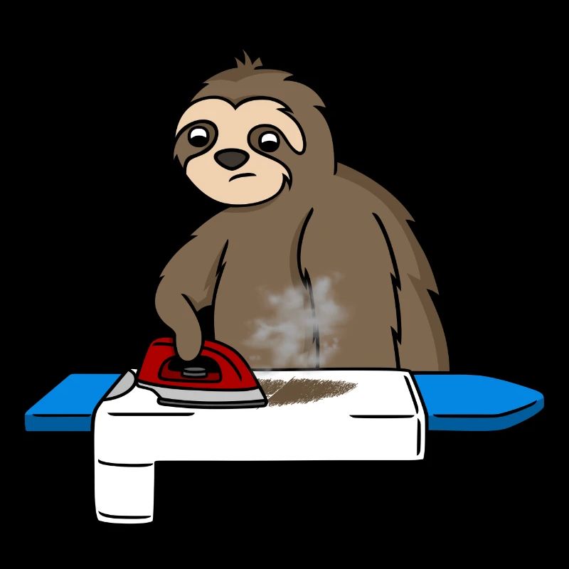 Faultier bügelt sehr langsam