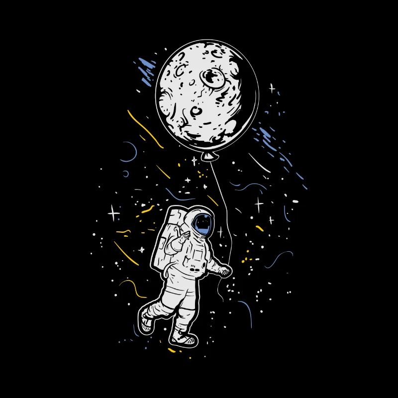 Astronaute avec ballon - Lune spatiale spatiale