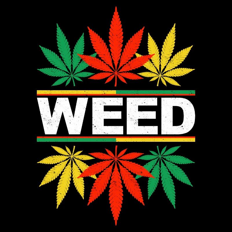 Lebendiges Design mit Cannabisblattmustern