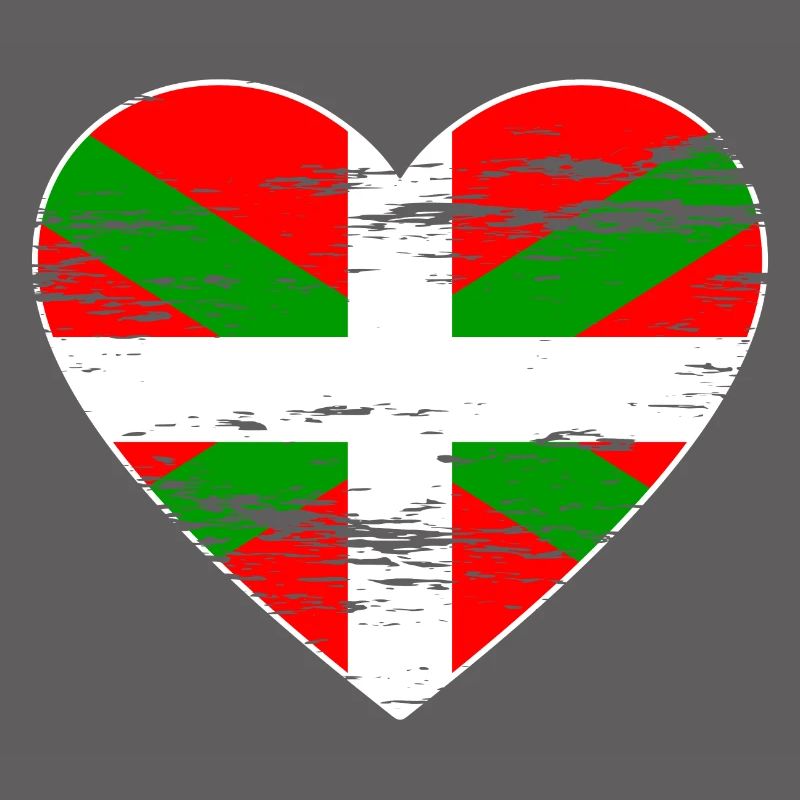 Drapeau basque coeur utilisé