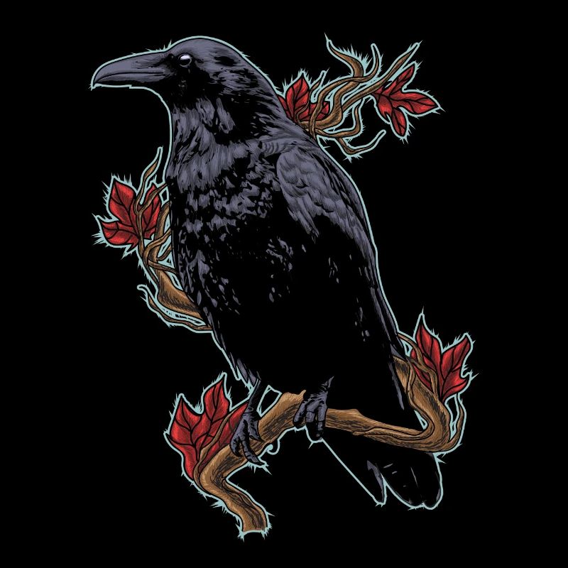 Rabe Krähe Vogel Schwarz Raubvogel Herbst Motiv