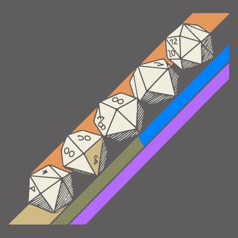 Retro Minimalist Polyhedral Dice Set Tabletop RPGP