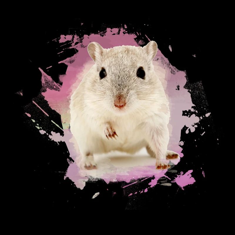 dwarf hamster,hamster,pink,graffiti,painting