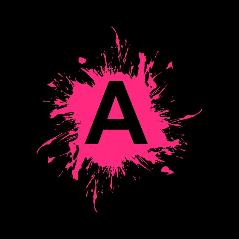 Team A Buchstabe A Anfangsbuchtabe Rosa