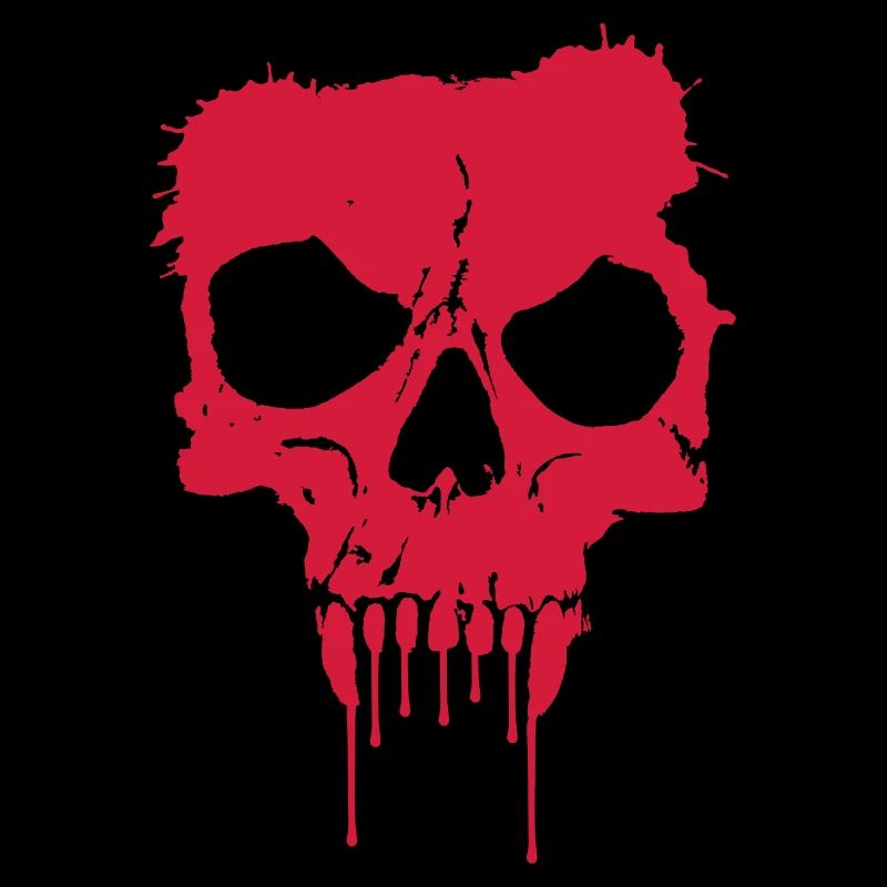 Skull Skull Splash Design Vector (Color Selectable)