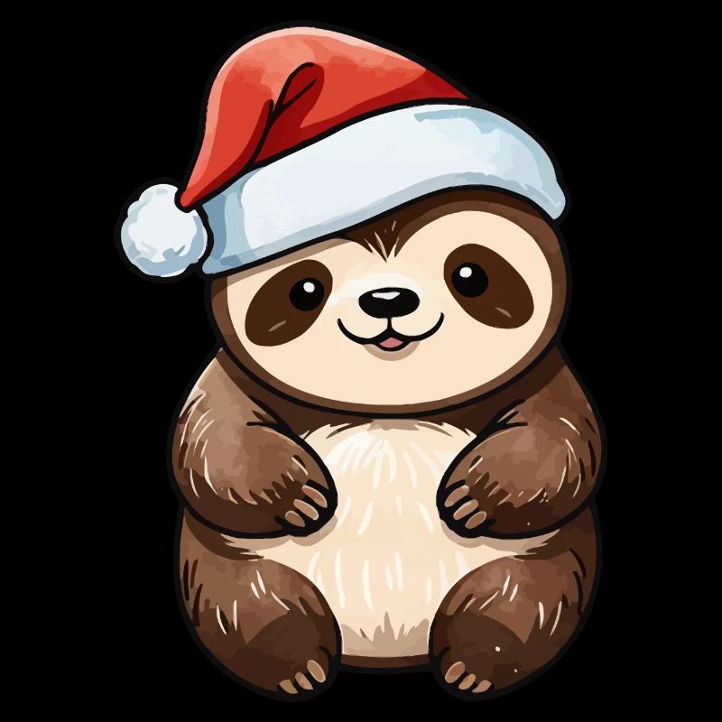 Sloth Christmas Drawing
