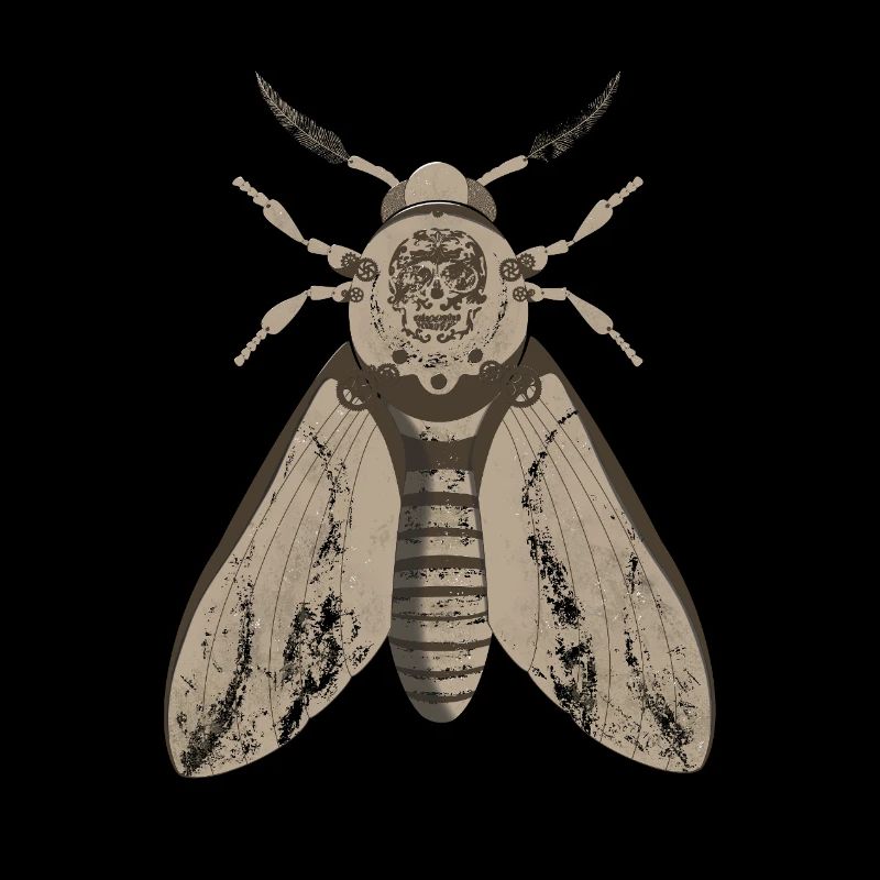 Papillon de nuit crâne dans le style steampunk