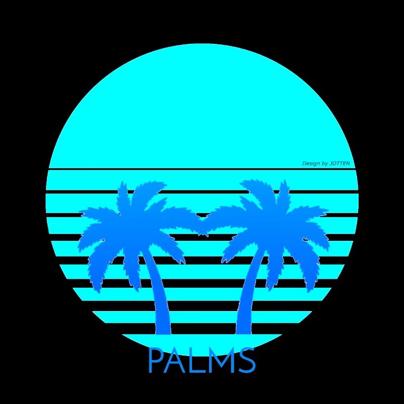Summer synthwave 80s retro palm trees