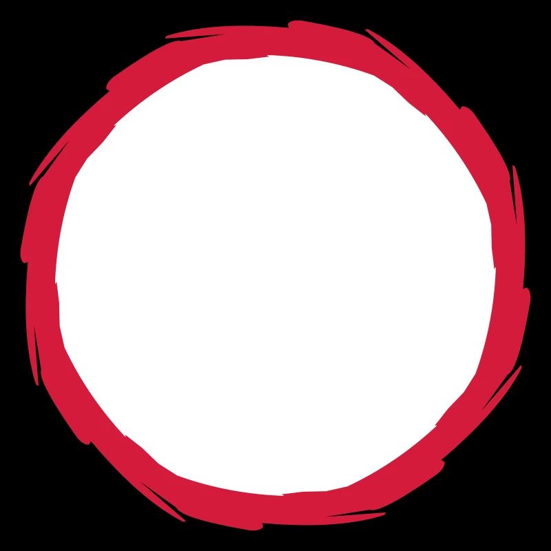 red ring circle round frame outline contour path