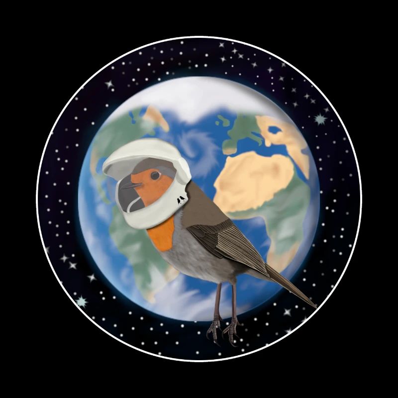 Robin des oiseaux en tant qu'astronaute dans l'espace