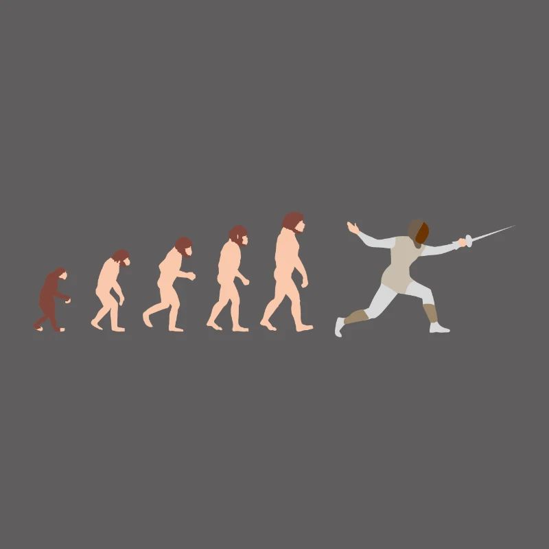 Evolution Fechten Lustige Geschenkidee