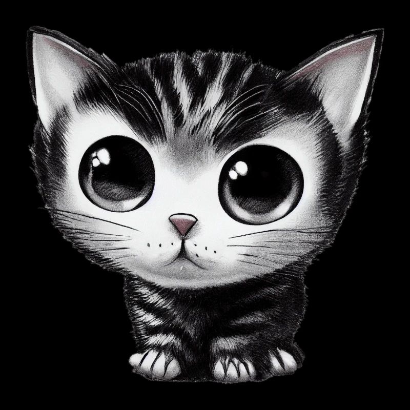 tiny cat drawn