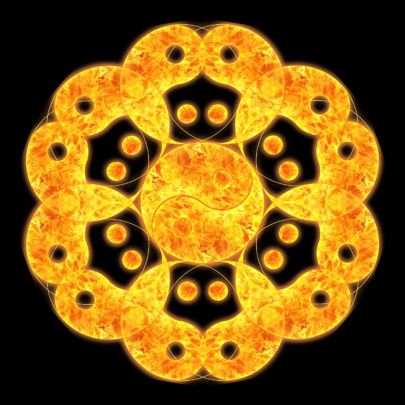 Mandala de Feu né du Yin & Yang