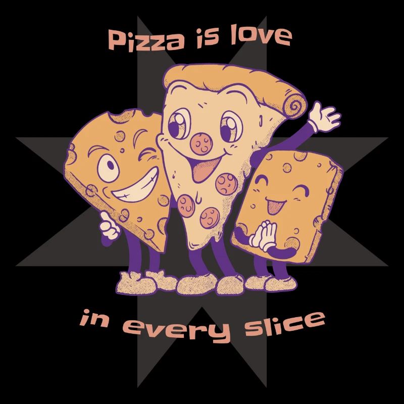 La pizza est l’amour dans chaque tranche Pizza au fromage mignon
