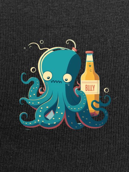 Funny squid with beer