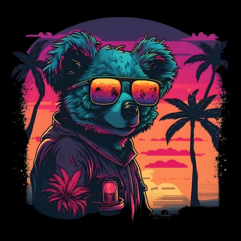 Synthwave Koala Sunset