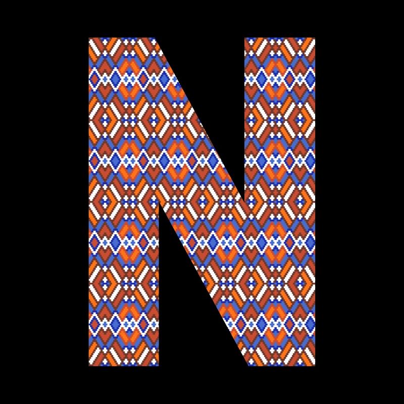 Monogram Letter N- geometric pattern