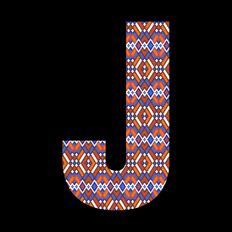 Monogram Letter J- geometric pattern