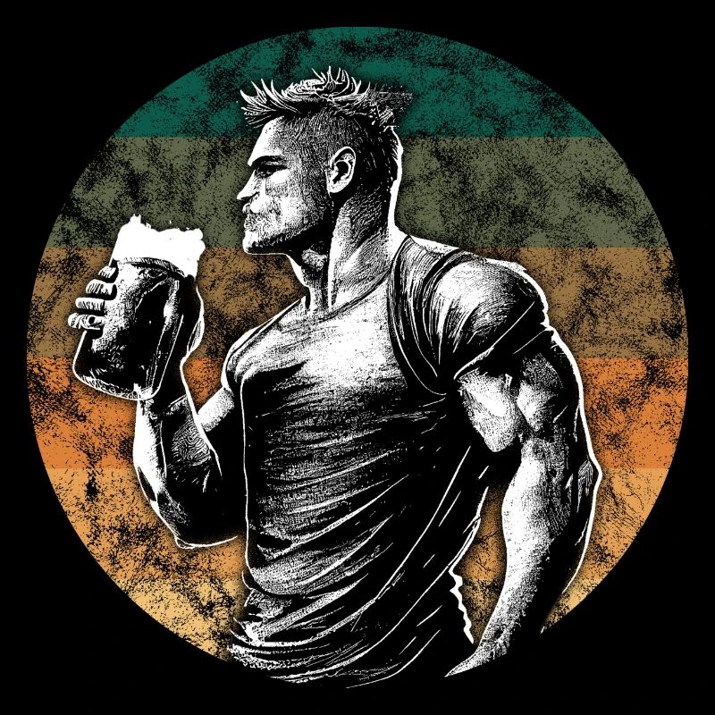 muscular drinking beer