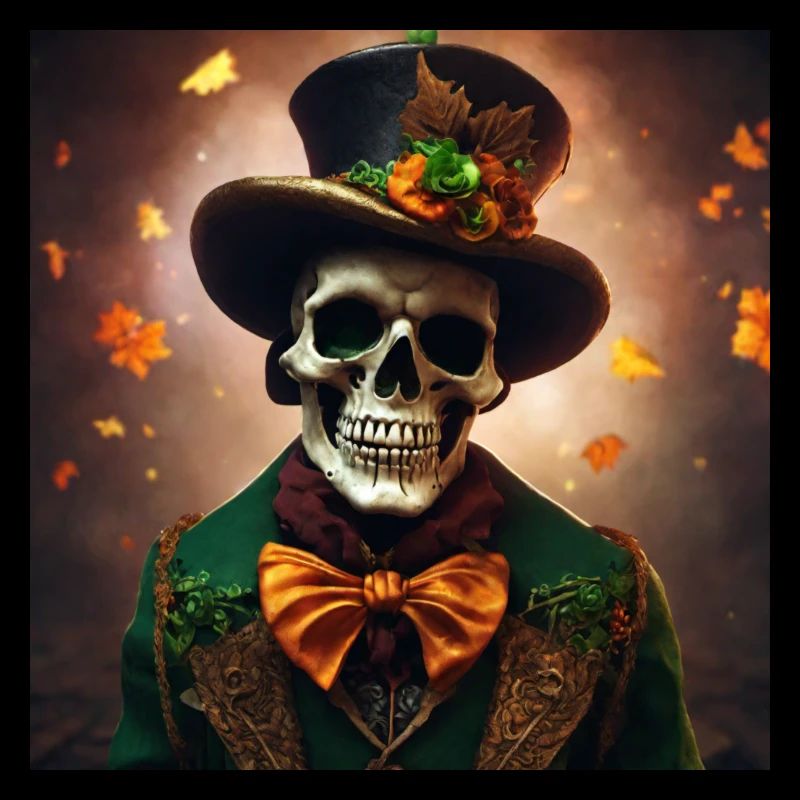 An Irish Skeleton Leprechaun Smiling Halloween