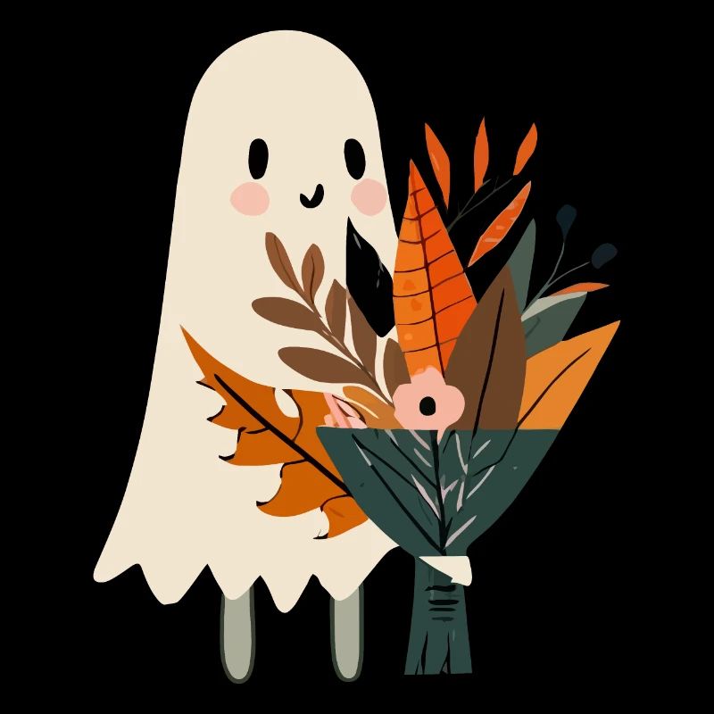 Fantôme avec bouquet de fleurs