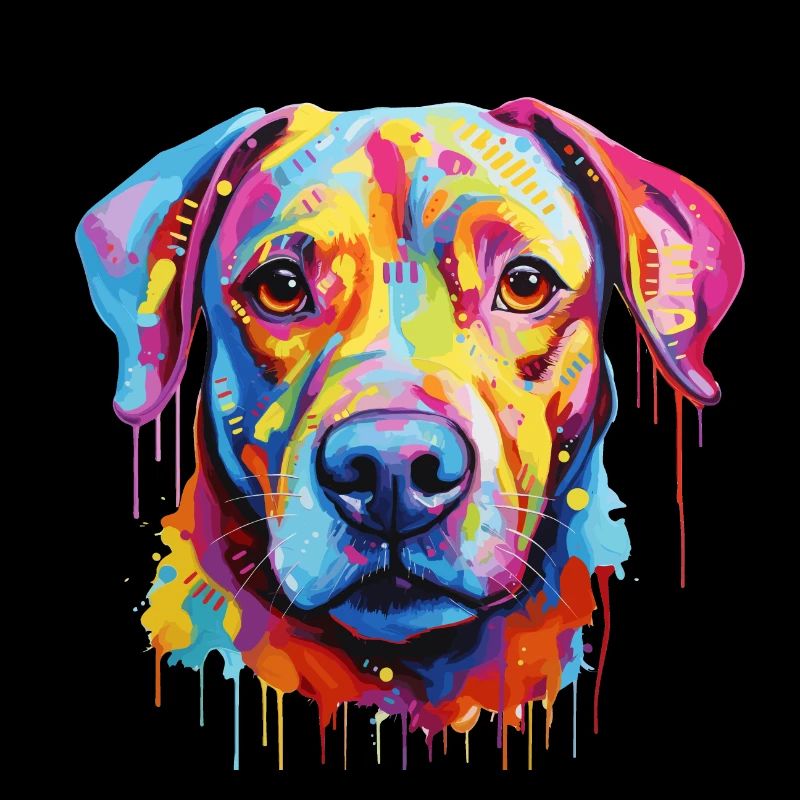 Le chien coloré