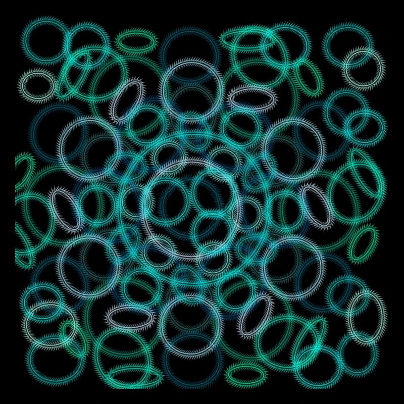 Abstract circles design on black background