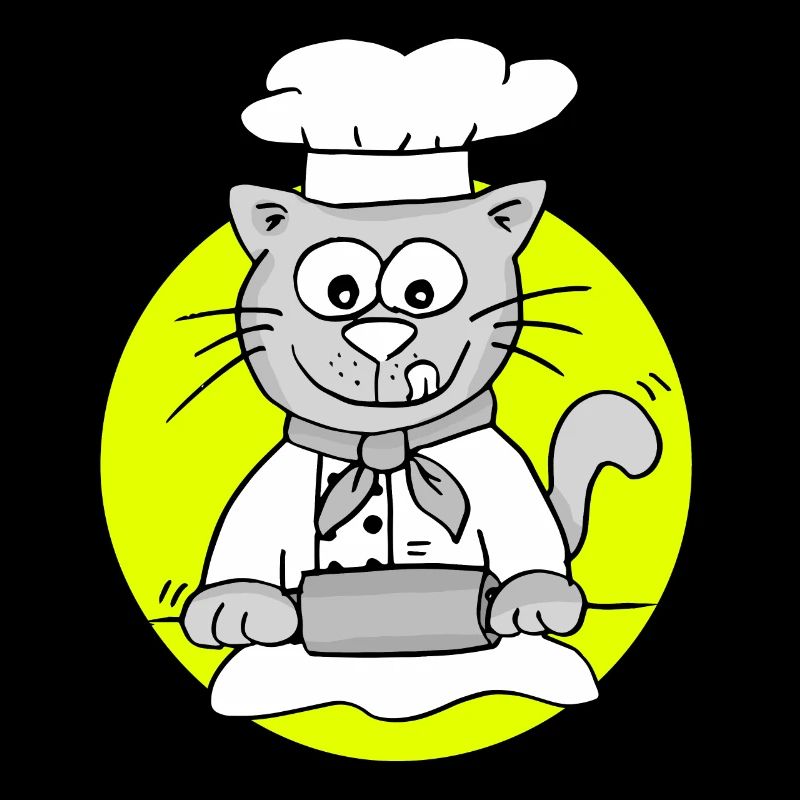 Retro Bäcker-Katze - Beruf Bäcker