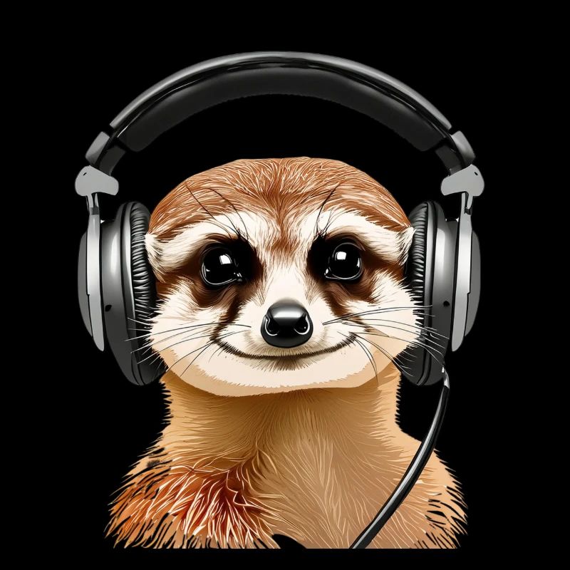 Erdmännchen mit Headset (realistisch)
