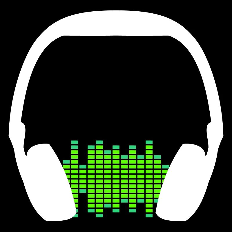 Casque Techno Music Party Equalizer Waves Logo