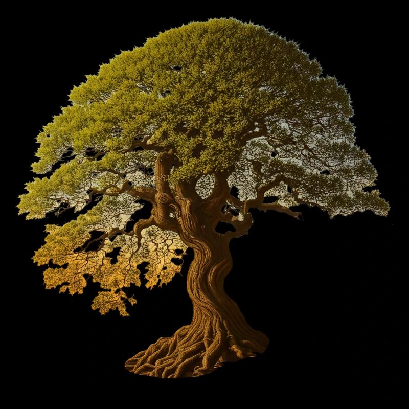 Tree deciduous tree in warm shades