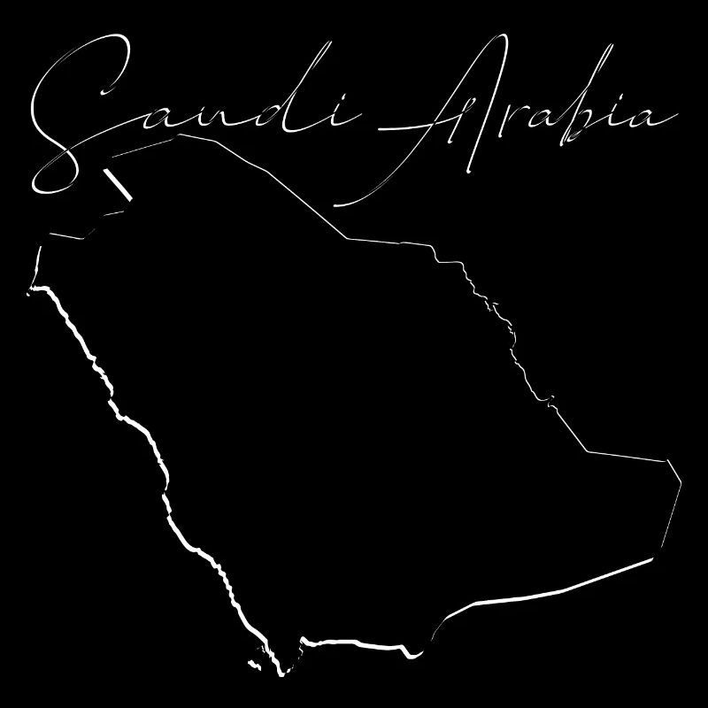 Saudi Arabia map as outline EN