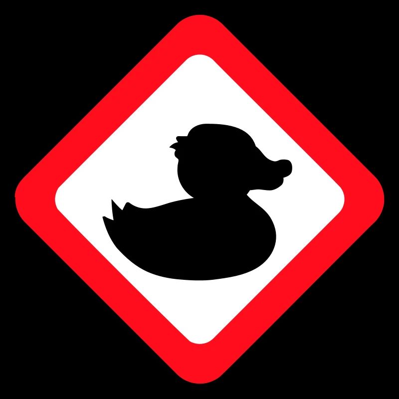 Duck Sign Warning Caution Danger Caution