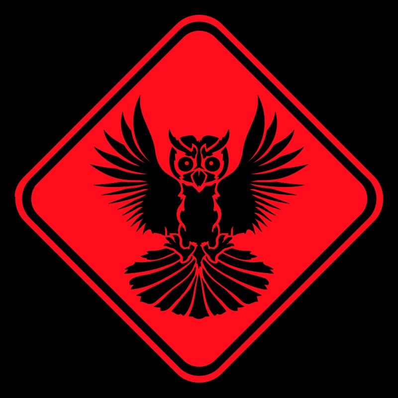 Owl Warning Danger Zone Sign Note Attention