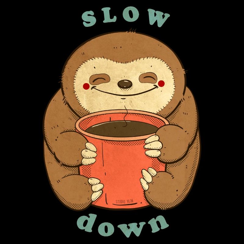 Faultier mit Kaffee langsamer